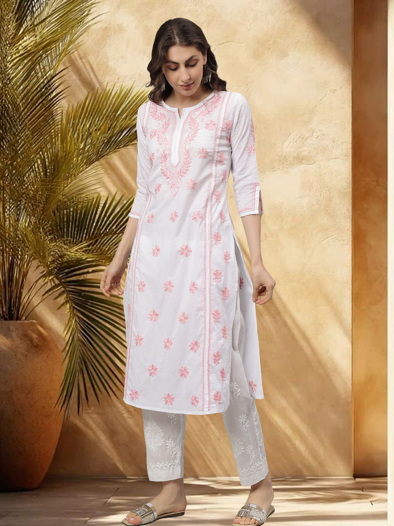 Seva Chikan Hand Embroidered Cotton Chikankari kurta