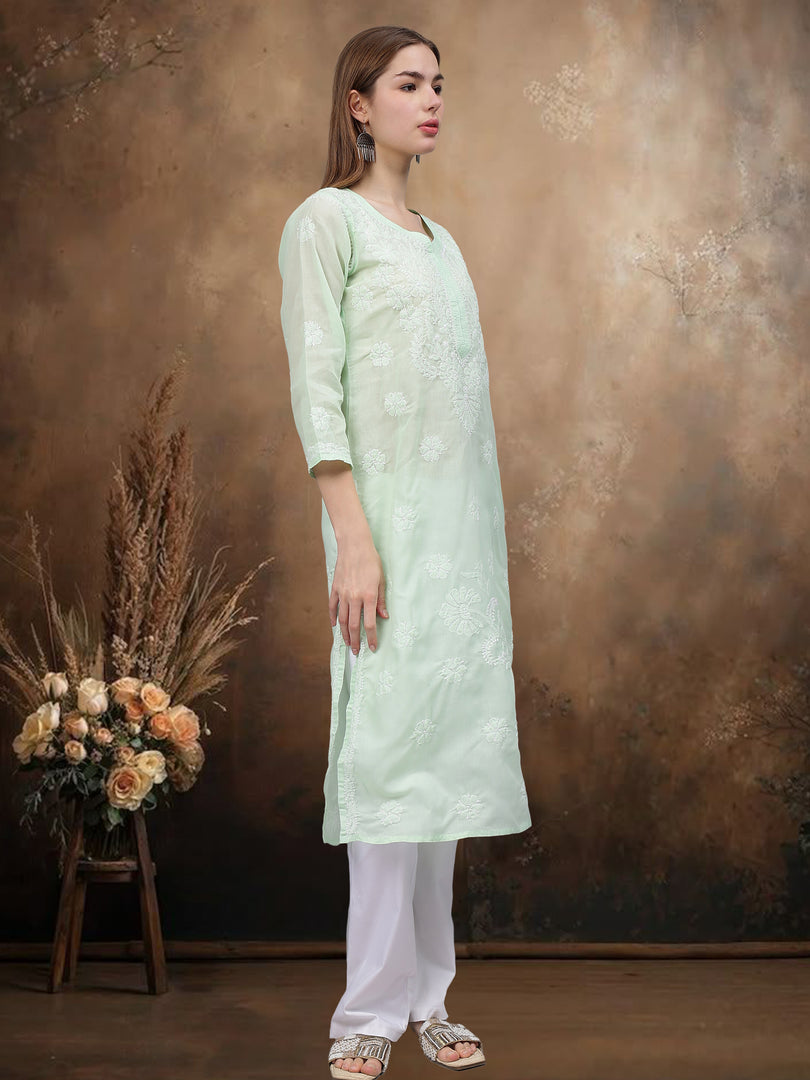 Seva Chikan Hand Embroidered Cotton Lucknowi Chikankari Kurta