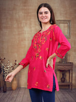 Load image into Gallery viewer, Seva Chikan Hand Embroidered Cotton Lucknowi Chikankari Top
