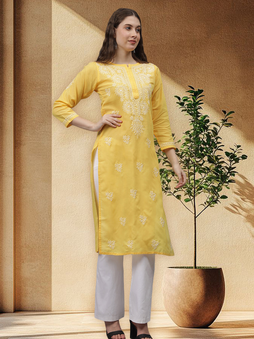 Seva Chikan Hand Embroidered Cotton Lucknowi Chikankari Kurta