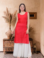 Load image into Gallery viewer, Seva Chikan Hand Embroidered Maroon Georgette Lucknowi Chikankari Kurta With Inner