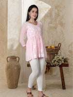 Load image into Gallery viewer, Seva Chikan Hand Embroidered Georgette Lucknowi Chikan Top
