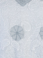 Load image into Gallery viewer, Seva Chikan Hand Embroidered Grey Cotton Lucknowi Chikan Kurti SCL1207
