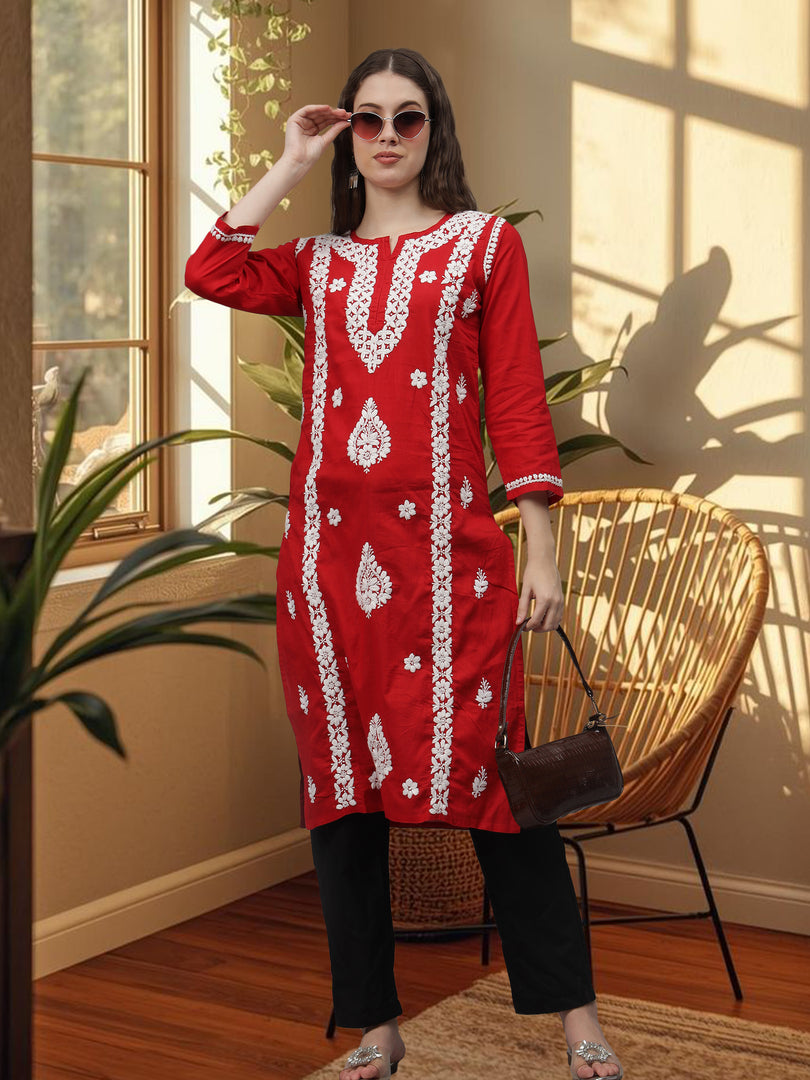 Seva Chikan Hand Embroidered Cotton Lucknowi Chikankari Kurta