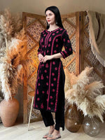 Load image into Gallery viewer, Seva Chikan Hand Embroidered Cotton Lucknowi Chikankari Kurta
