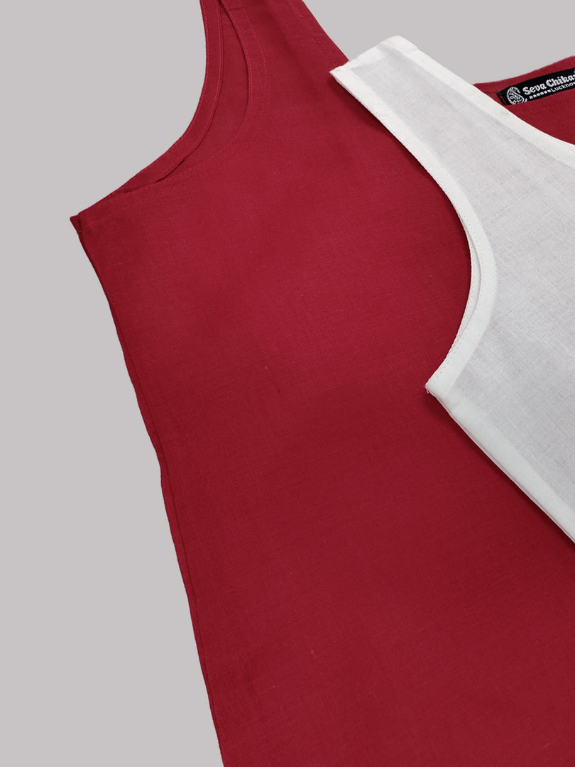 Seva Chikan Long Slips Combo of White (Pack of 2)