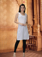 Load image into Gallery viewer, Seva Chikan Hand Embroidered Georgette Lucknowi Chikankari Kurta With Slip