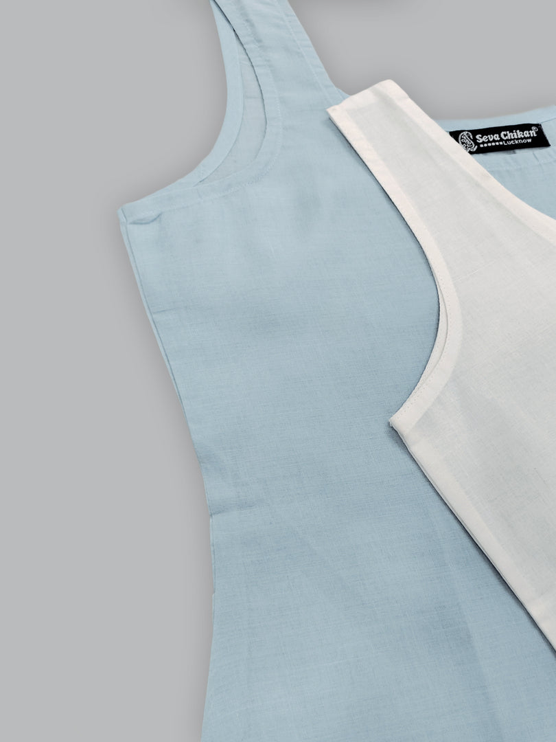 Seva Chikan Long Slips Combo of White (Pack of 2)