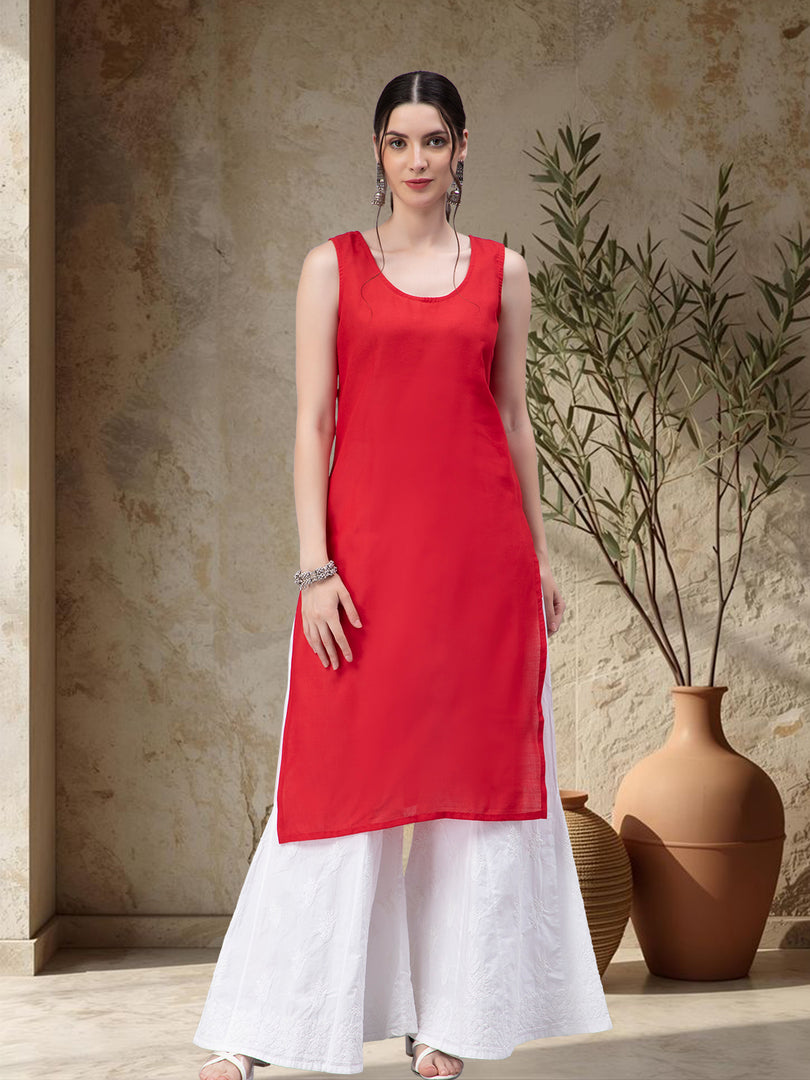 Seva Chikan Hand Embroidered Georgette Chikankari Kurta With Matching Slip