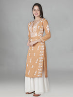 Load image into Gallery viewer, Seva Chikan Hand Embroidered Rayon Cotton Chikankari Kurta
