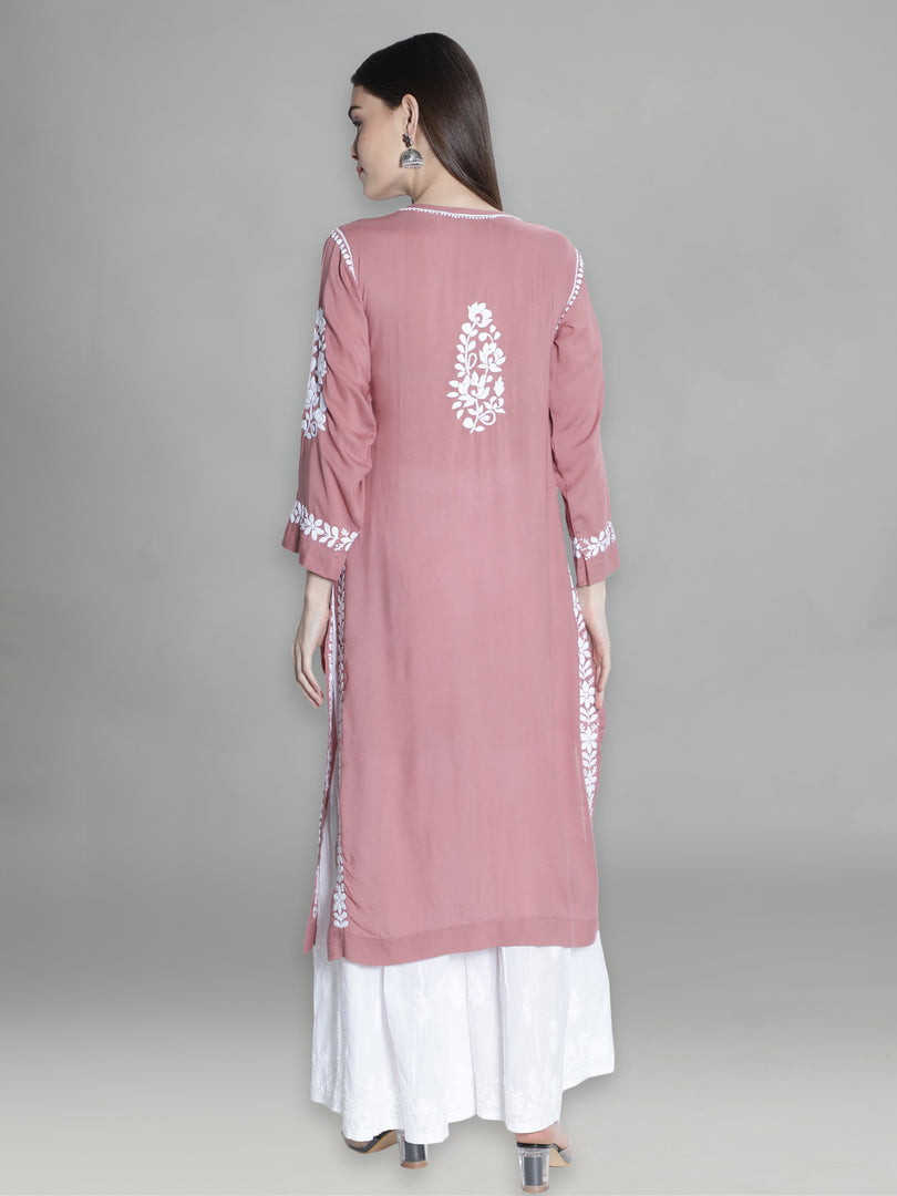 Seva Chikan Hand Embroidered Modal Cotton Lucknowi Chikankari Kurta