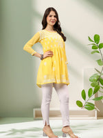 Load image into Gallery viewer, Seva Chikan Hand Embroidered Georgette Lucknowi Chikan Top