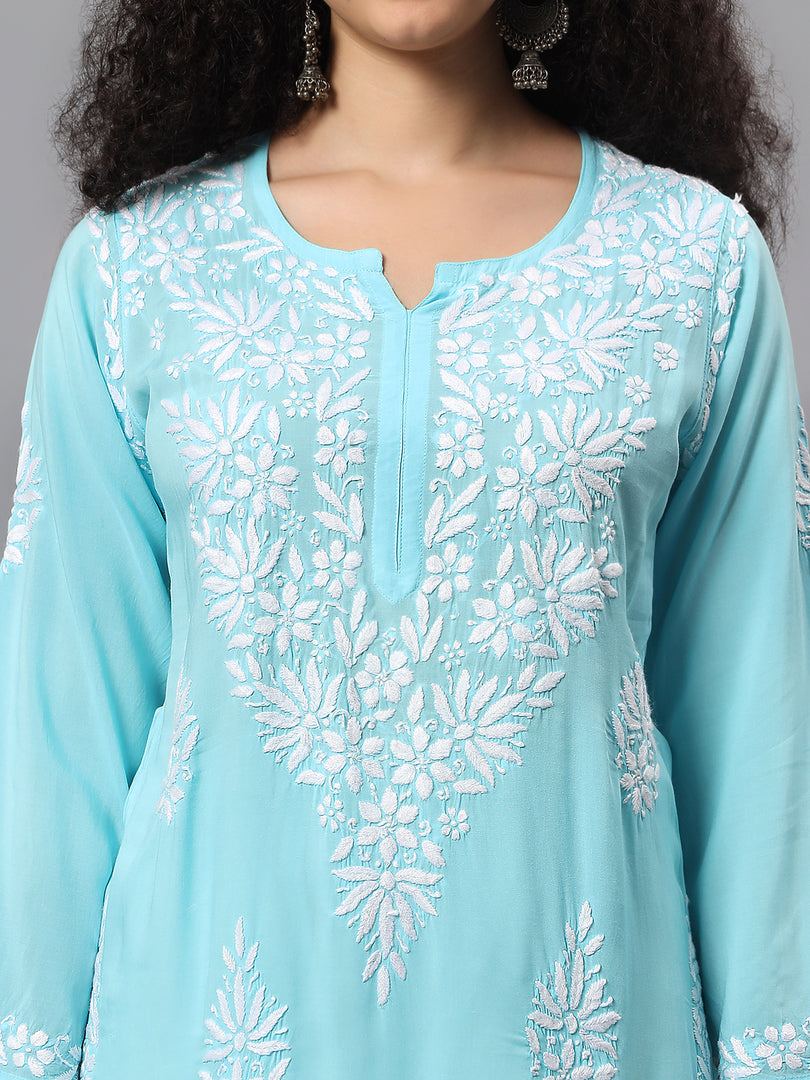Seva Chikan Hand Embroidered Modal Cotton Lucknowi Chikankari Kurta