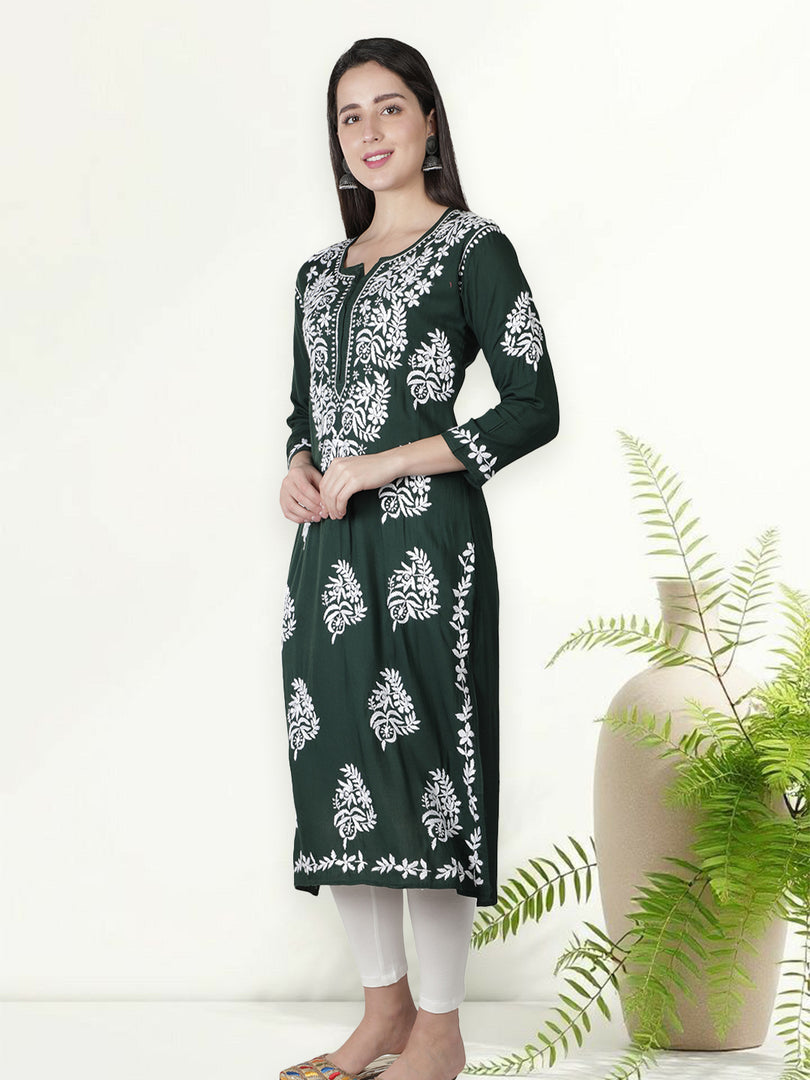 Seva Chikan Hand Embroidered Modal Cotton Lucknowi Chikankari Kurta