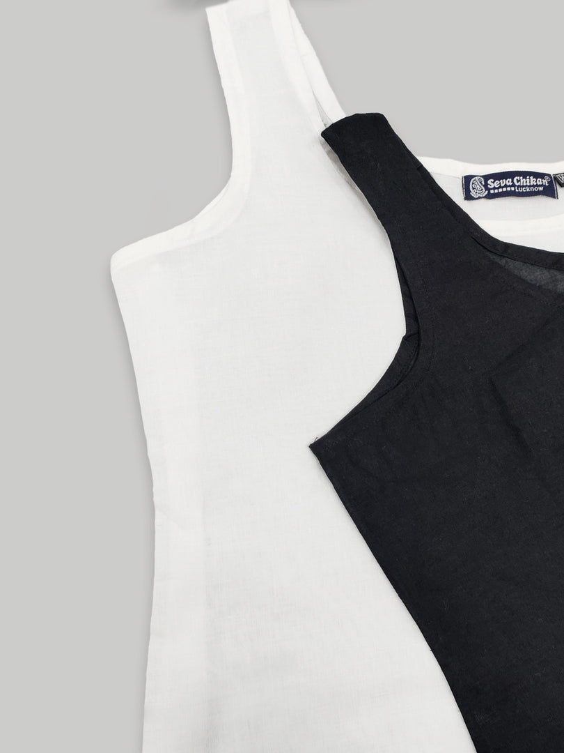 Seva Chikan Long Slips Combo Of Black (Pack of 2)