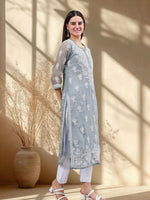 Load image into Gallery viewer, Seva Chikan Hand Embroidered Georgette Lucknowi Chikankari Kurta With Inner