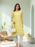 Load image into Gallery viewer, Seva Chikan Hand Embroidered Georgette Lucknowi Chikankari Kurta With Slip