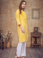 Load image into Gallery viewer, Seva Chikan Hand Embroidered Cotton Lucknowi Chikankari Kurta