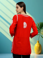 Load image into Gallery viewer, Seva Chikan Hand Embroidered Modal Lucknowi Chikankari Top