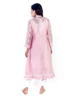 Load image into Gallery viewer, Seva Chikan Hand Embroidered Pink Cotton Lucknowi Chikankari Sarag-SCL1366