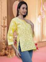 Load image into Gallery viewer, Seva Chikan Hand Embroidered Terivoil Cotton Lucknowi Chikan Top
