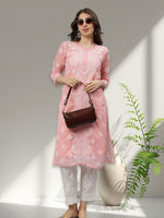 Load image into Gallery viewer, Seva Chikan Hand Embroidered Georgette Lucknowi Chikankari Kurta With Slip