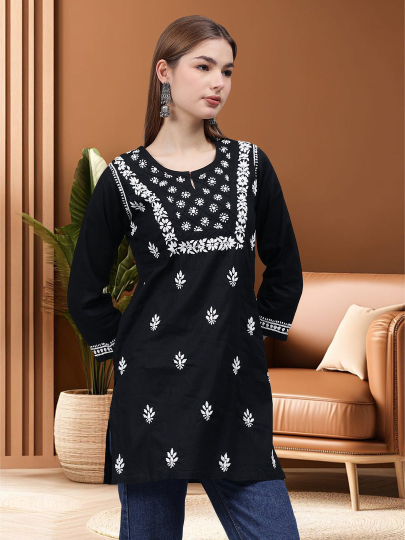 Seva Chikan Hand Embroidered Cotton Lucknowi Chikankari Top