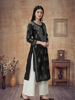 Load image into Gallery viewer, Seva Chikan Hand Embroidered Chanderi Chikankari Kurta