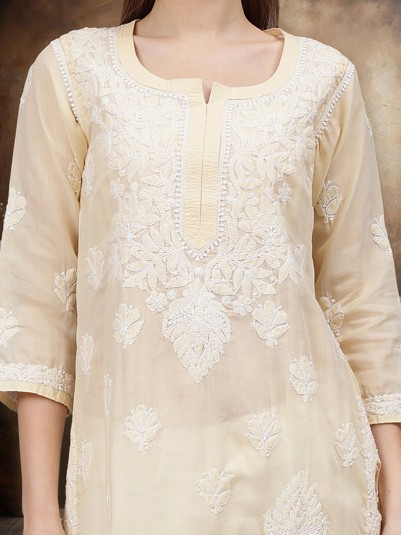 Seva Chikan Hand Embroidered Cotton Lucknowi Chikankari Kurta