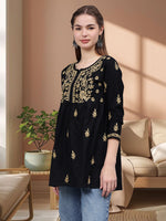 Load image into Gallery viewer, Seva Chikan Hand Embroidered Cotton Lucknowi Chikan Top
