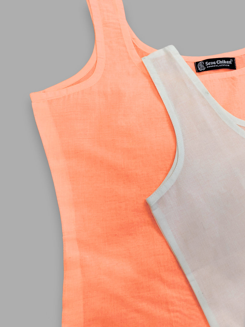 Seva Chikan Long Slips Combo of White (Pack of 2)