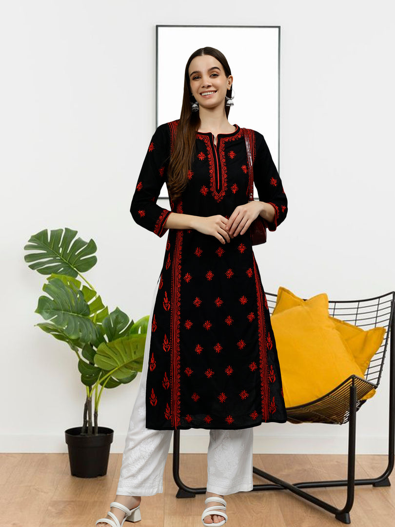 Seva Chikan Hand Embroidered Cotton Lucknowi Chikankari Kurta