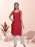 Load image into Gallery viewer, Seva Chikan Hand Embroidered Georgette Lucknowi Chikankari Kurta With Slip
