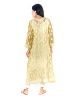 Load image into Gallery viewer, Seva Chikan Hand Embroidered Yellow Georgette Lucknowi Chikankari Anarkali-SCL1348