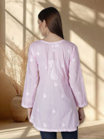 Load image into Gallery viewer, Seva Chikan Hand Embroidered Cotton Lucknowi Chikan Short Top