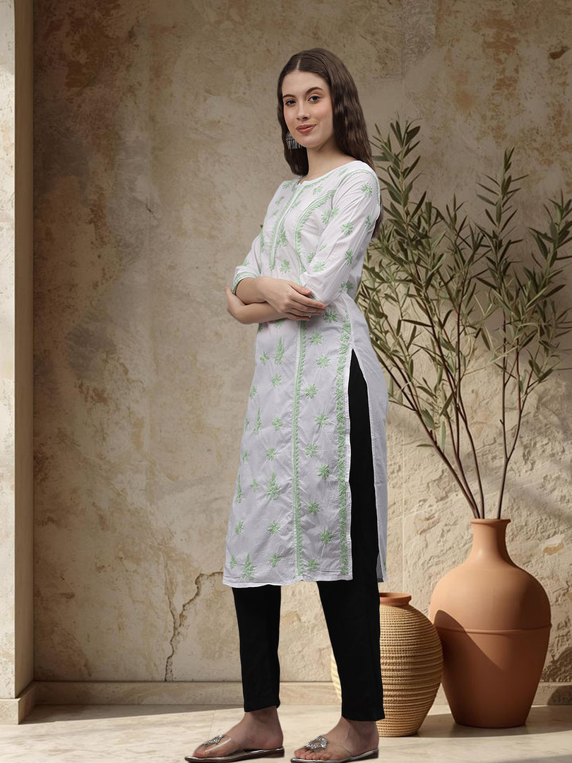 Seva Chikan Hand Embroidered Cotton Lucknowi Chikankari Kurta