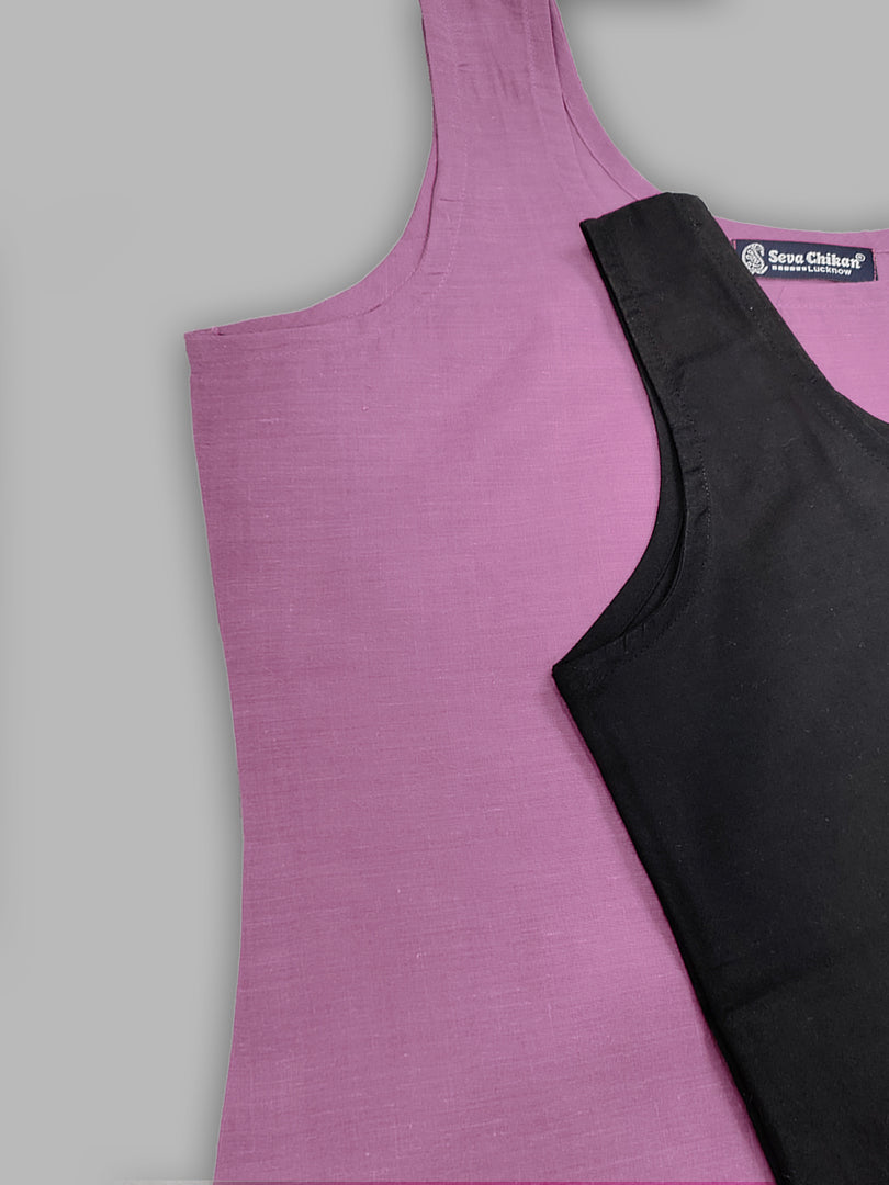 Seva Chikan Long Slips Combo Of Black (Pack of 2)