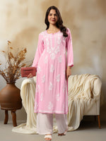 Load image into Gallery viewer, Seva Chikan Hand Embroidered Rayon Lucknowi Chikankari Kurta