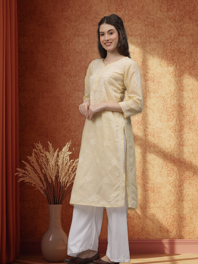 Seva Chikan Hand Embroidered Cotton Lucknowi Chikankari Kurta