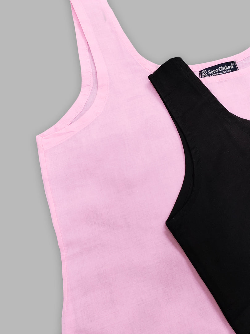 Seva Chikan Long Slips Combo Of Black (Pack of 2)