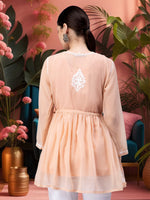 Load image into Gallery viewer, Seva Chikan Hand Embroidered Georgette Lucknowi Chikankari Top With Slip
