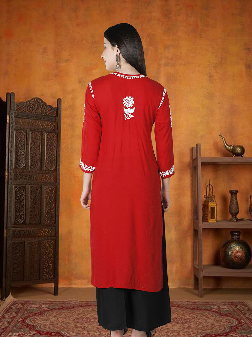 Seva Chikan Hand Embroidered Modal Cotton Lucknowi Chikankari Kurta