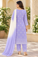 Load image into Gallery viewer, Seva Chikan Hand Embroidered Mauve Cotton Lucknowi Chikankari Unstitched Suit Piece-SEV15029