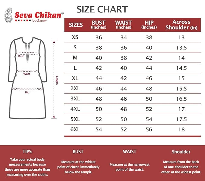 Seva Chikan Hand Embroidered Rayon Lucknowi Chikankari Kurta Set