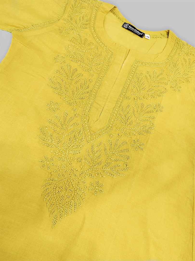 Seva Chikan Hand Embroidered Cotton Lucknowi Chikankari Kurta