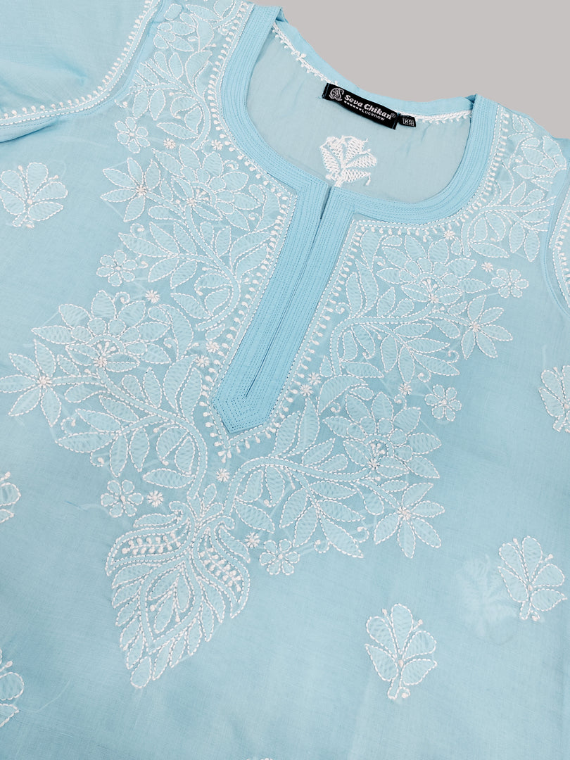 Seva Chikan Hand Embroidered Cotton Lucknowi Chikankari Kurta
