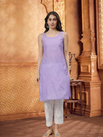 Load image into Gallery viewer, Seva Chikan Hand Embroidered Georgette Lucknowi Chikankari Kurta With Slip