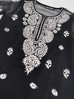 Load image into Gallery viewer, Seva Chikan Hand Embroidered Georgette Lucknowi Chikankari Kurta With Slip