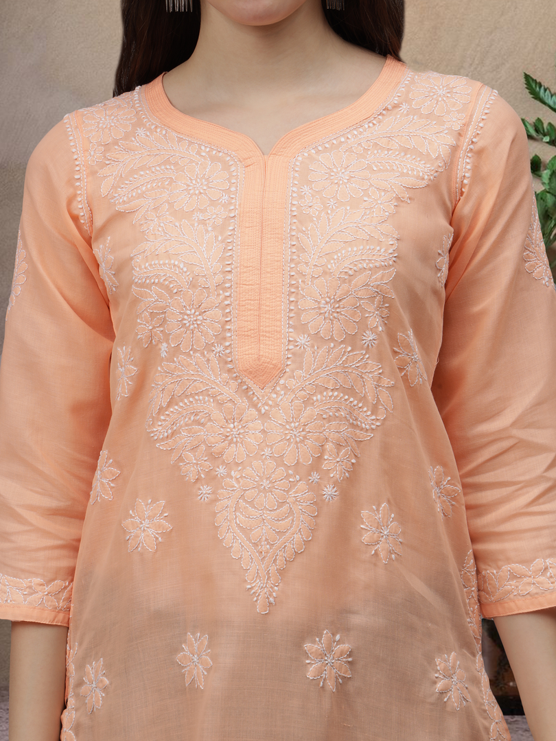 Seva Chikan Hand Embroidered Cotton Lucknowi Chikankari Kurta