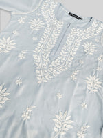 Load image into Gallery viewer, Seva Chikan Hand Embroidered Terivoil Cotton Lucknowi Chikankari Kurta